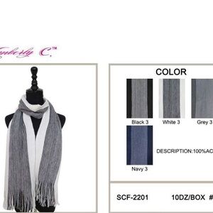 Black and White Striped Scarf